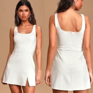 Lulus "Always Admired" White Sleeveless Mini A-line Dress | Size S